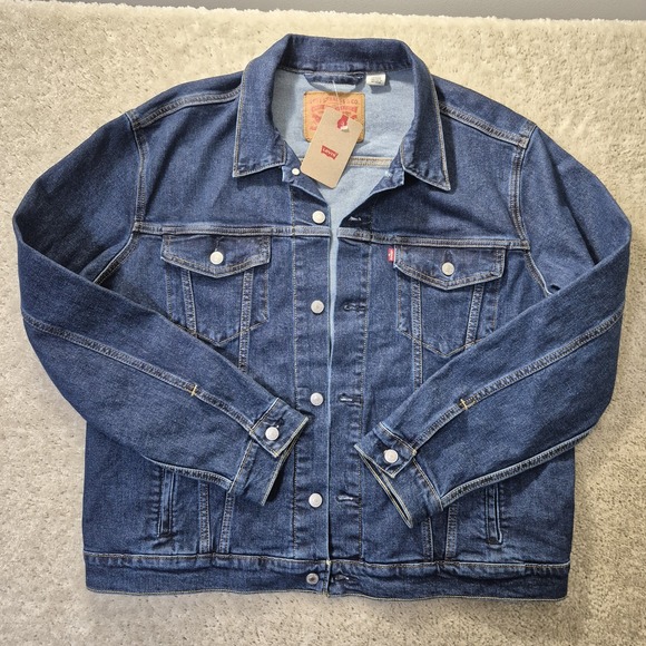 Levis Standard Trucker Jacket Mens XL Blue Denim Pockets Classic Western 90s USA - Picture 2 of 10